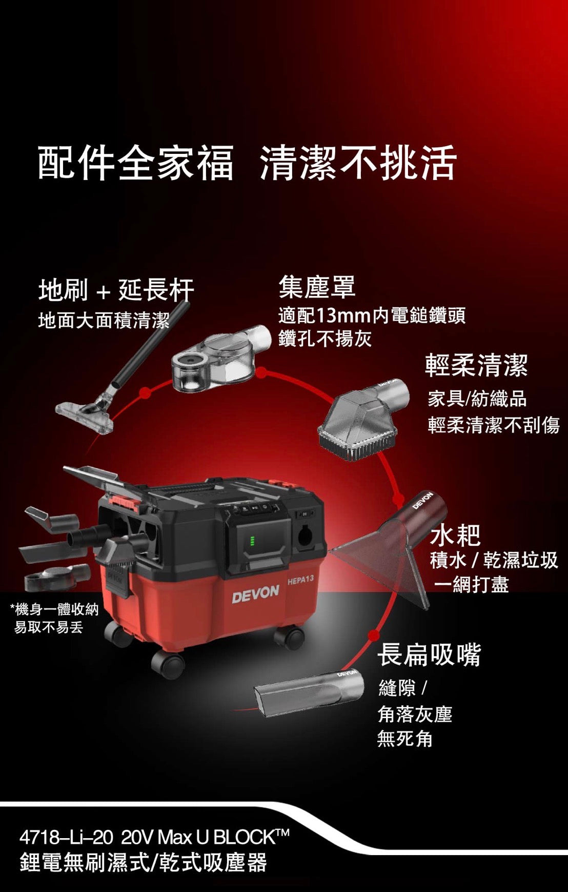 Devon 4718 vacuum အစိုအခြောက် ဖုန်စုပ်စက်