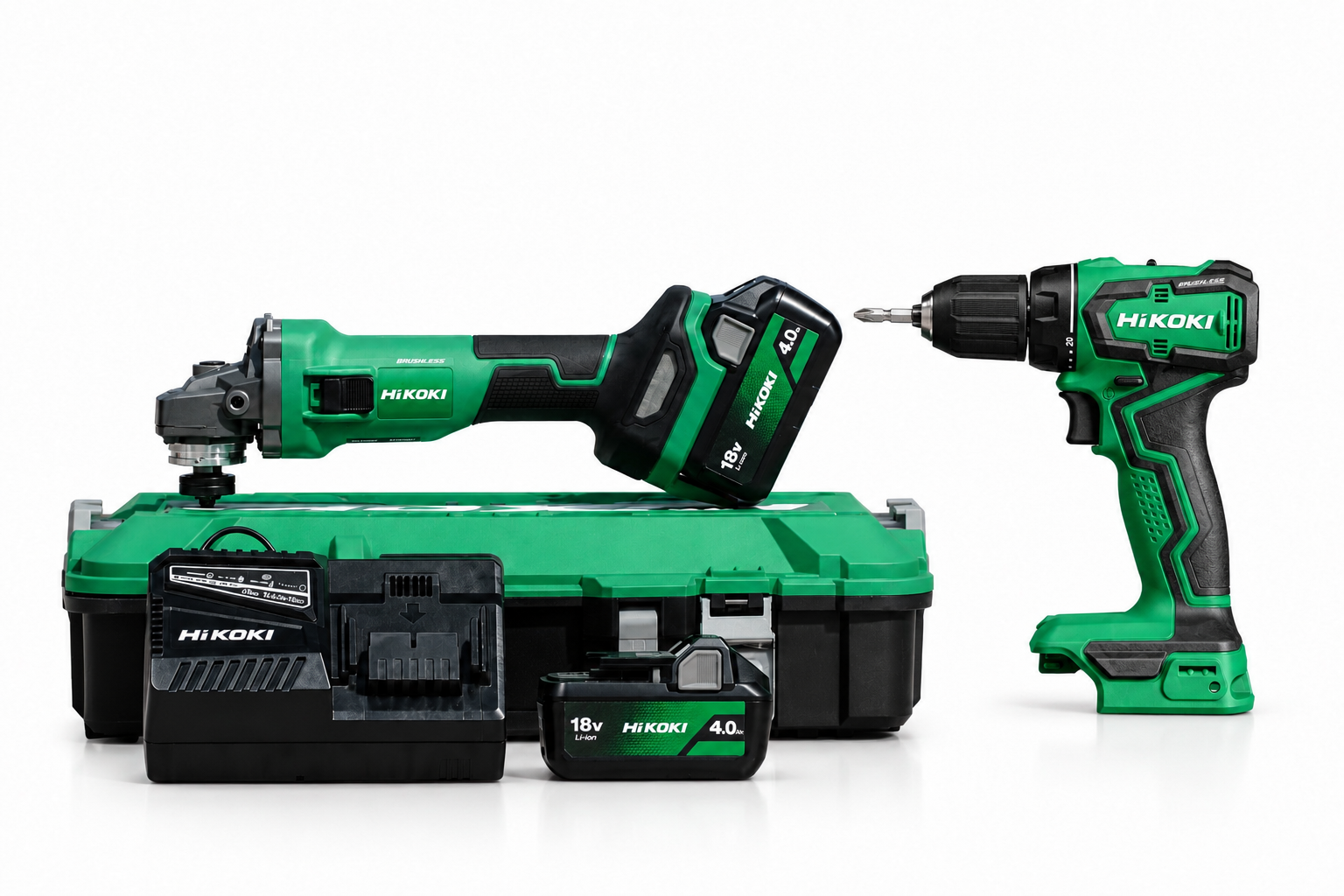 Hikoki G1810DG , DS18DD , 4.0Ah x2 , charger